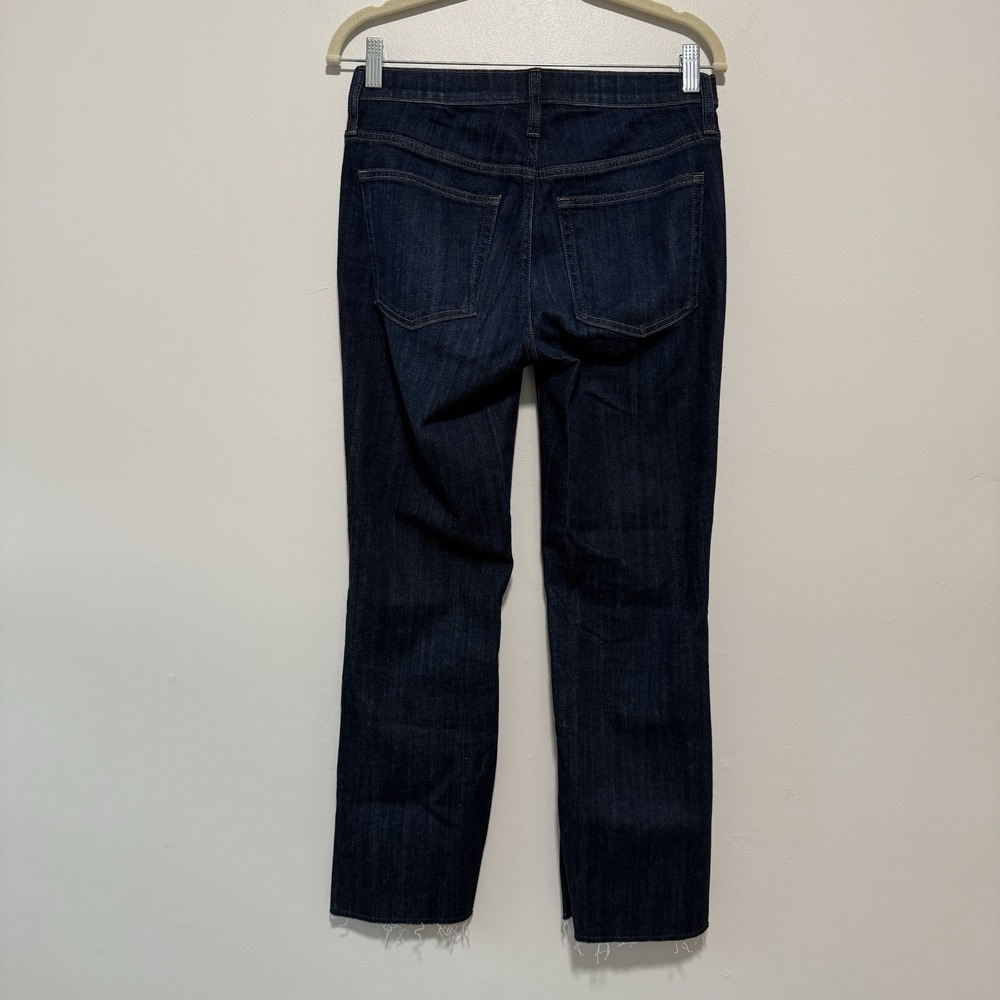 J. Crew 9" demi-boot crop Kicky Hem jean in Dark Worn Wash Blue‎ Size 27 - Picture 4 of 8
